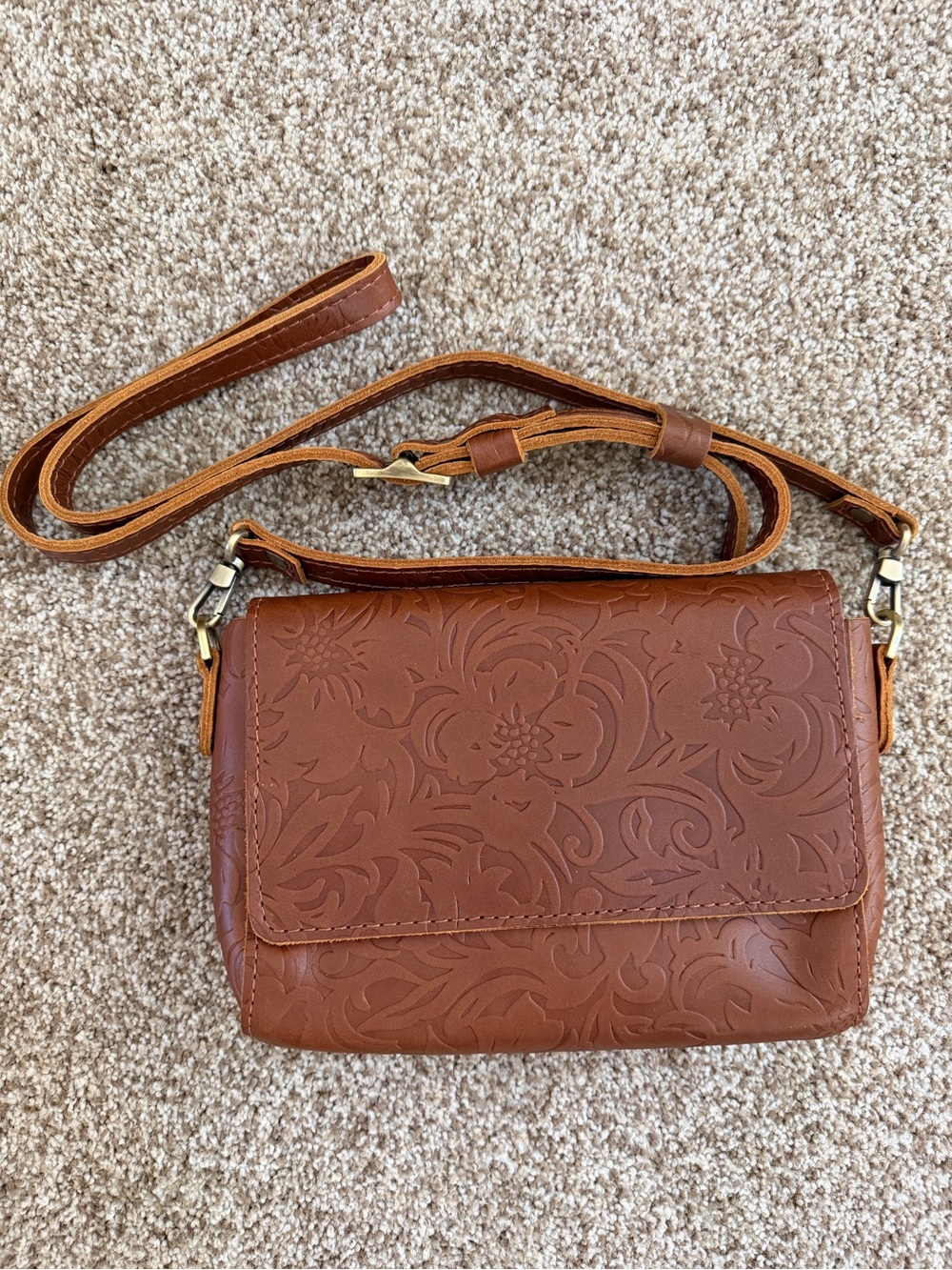 Portland  Leather Goods Mini Metro Crossbody Bag Meadow NEW